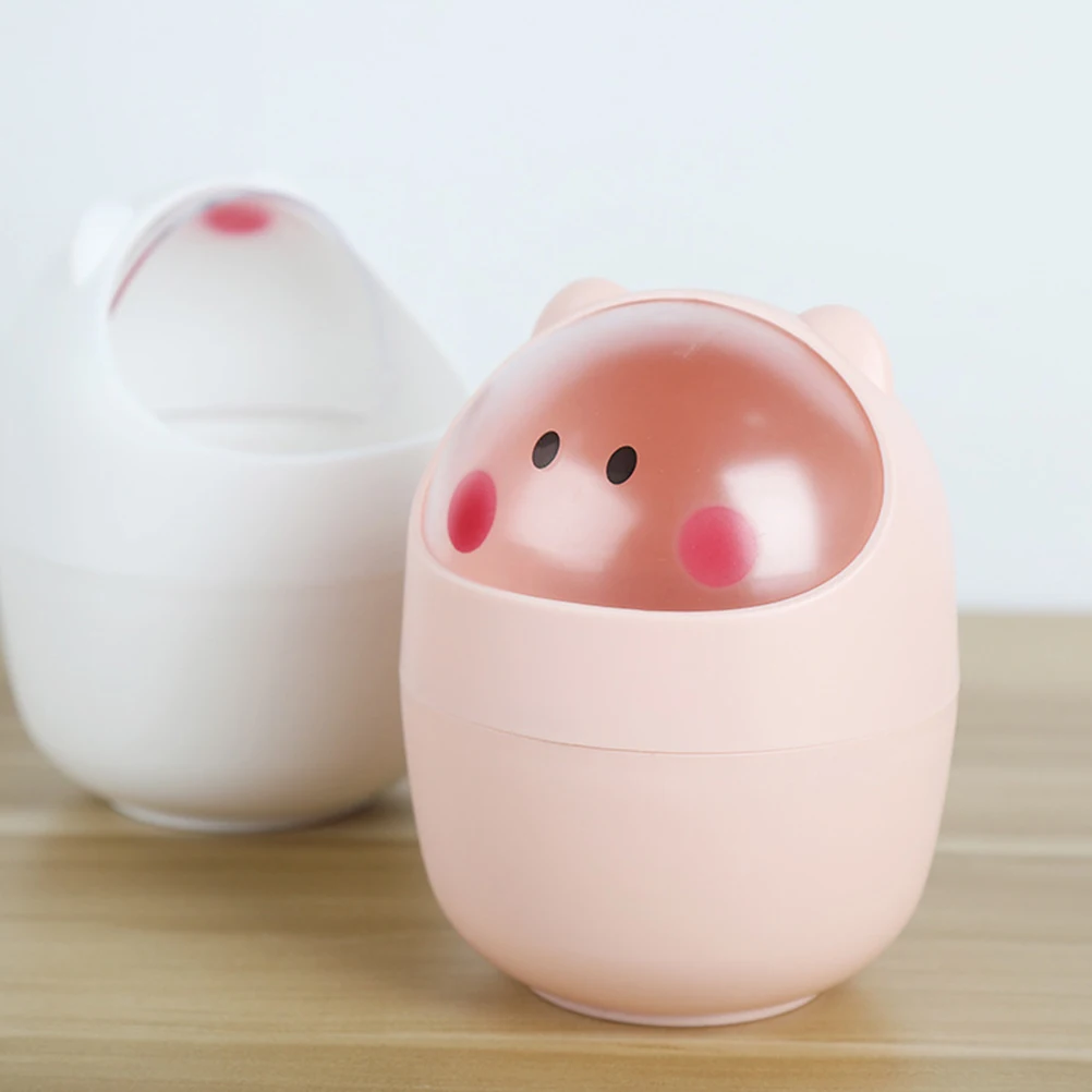 

Elegant Cartoon Trash Can Desktop Rubbish Bin Small Garbage Container Versatile Home Organizer