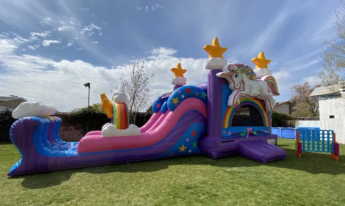 Commercial Inflatable unicorn Bounce House slide combo jumping castle Inflatable Bouncer