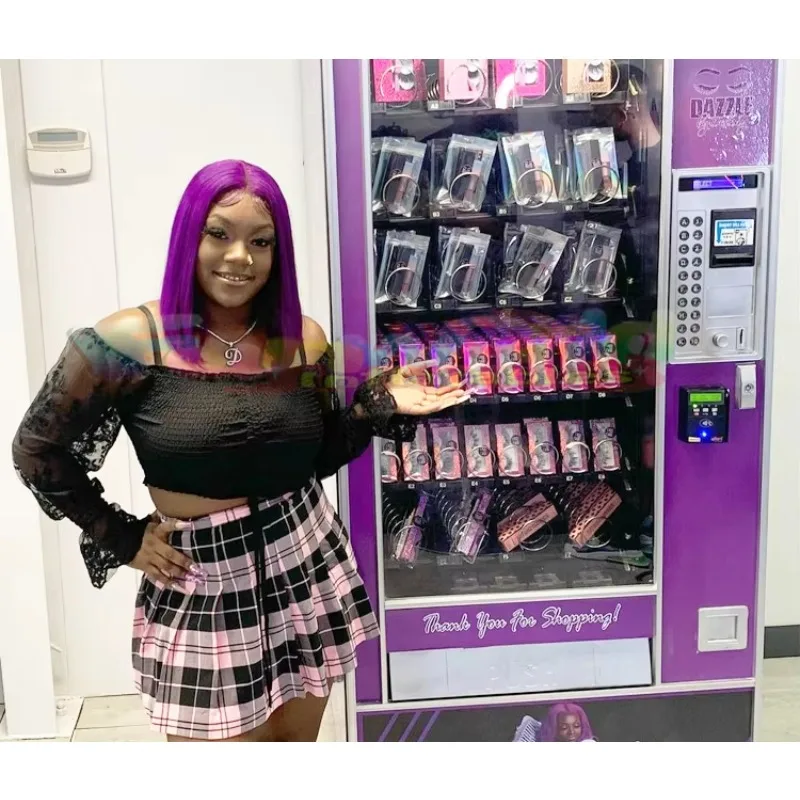 Customized Newest Fashion Design Automatic Touch Screen Fake Eyelash Hair Vending Machine Makeup Store