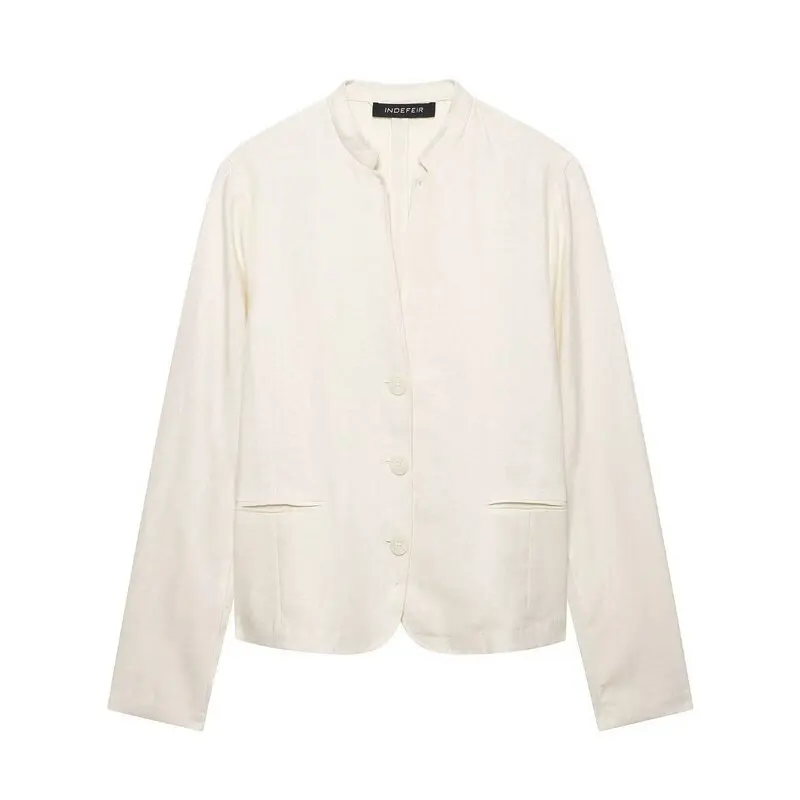 Loose Fit round Neck Long Sleeve Suit Jacket Women's Fashion Casual Style Early Autumn New Arrival Versatile Outerwear