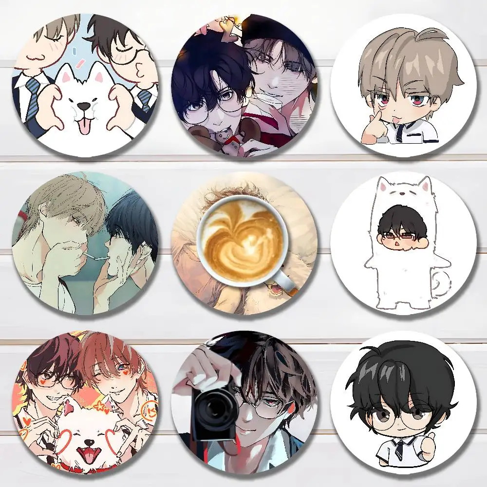 

L-Lost In The C-Cloud Manga Heat Resistant Round Wooden Coasters Non-slip Drink Cafe Decoration 2D Flat Color Print Coasters