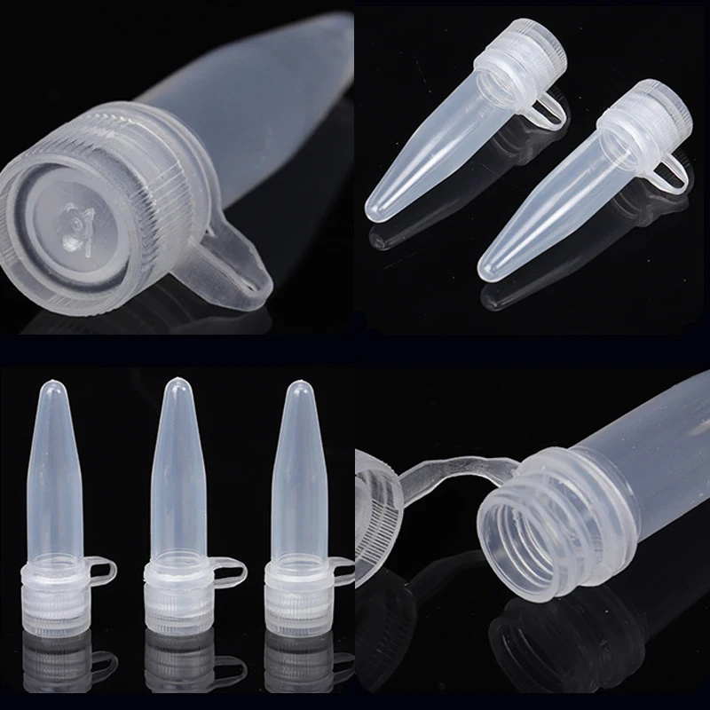 1.5ML Transparent Laboratory Plastic Freezing Tube Leak Proof Spiral Cover School Laboratory Supplies Storage Gift Tube