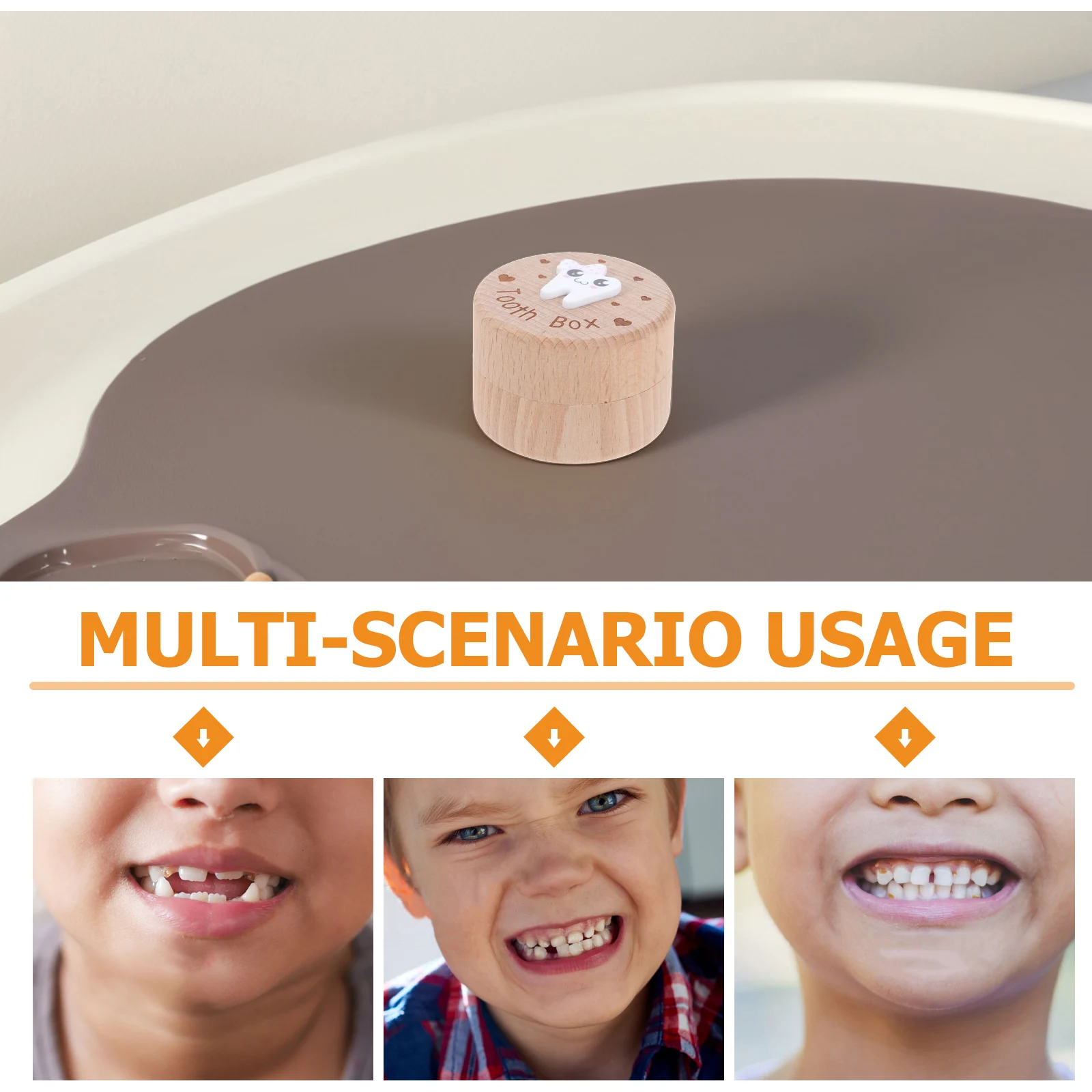 صندوق تذكار لأسنان الأطفال الخشبية، حامل أسنان لطيف، صدر صغير لشعر الأسنان المفقودة، صندوق أسنان للأولاد والبنات