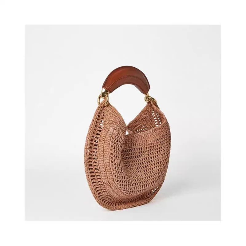 

Light Luxury Retro Handbag Fashion Designer Bags European American Popular Straw Underarm Bag Versatile Simple Light Casual Bags
