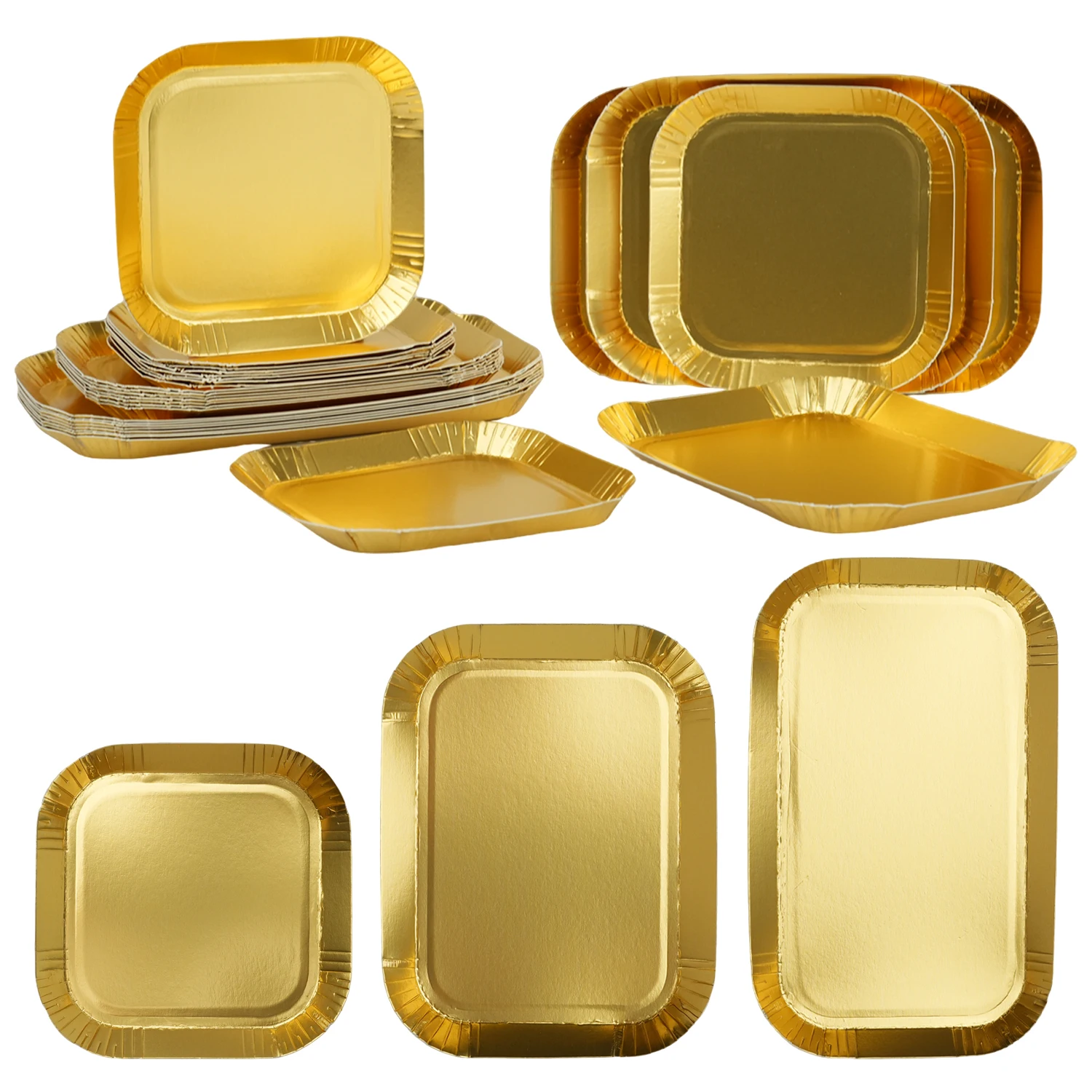 Juego de platos de papel desechables, cubiertos dorados para postre, adecuados para pasteles, Navidad, cumpleaños, bodas, fiestas de aniversario, 10 Uds.