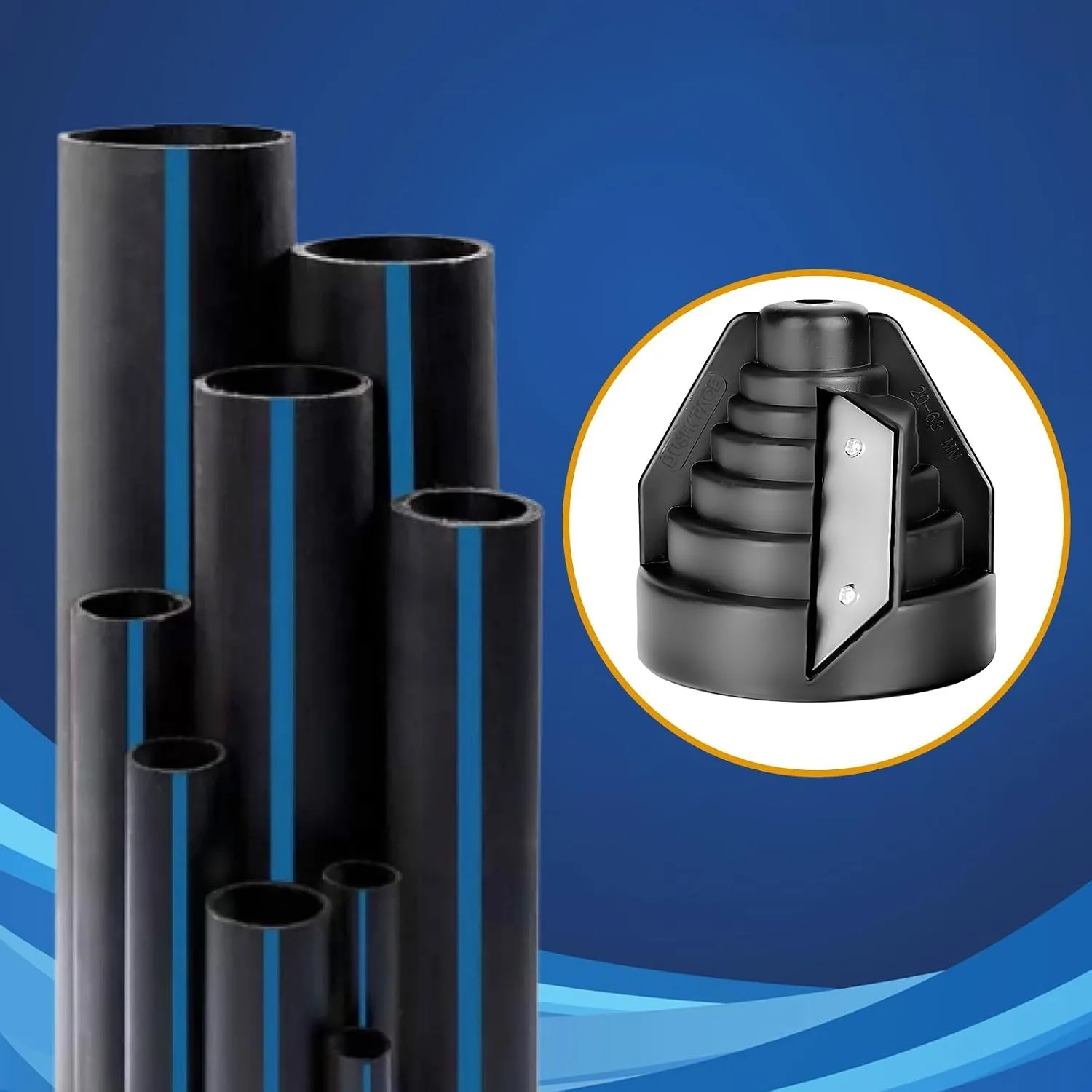 Pipe Deburring Tool Plastic Pipe Chamfer Tool Hand Deburring for 20, 25, 32, 40, 50, 63 mm PE PVC PP Pipes with Drill Connection view 4