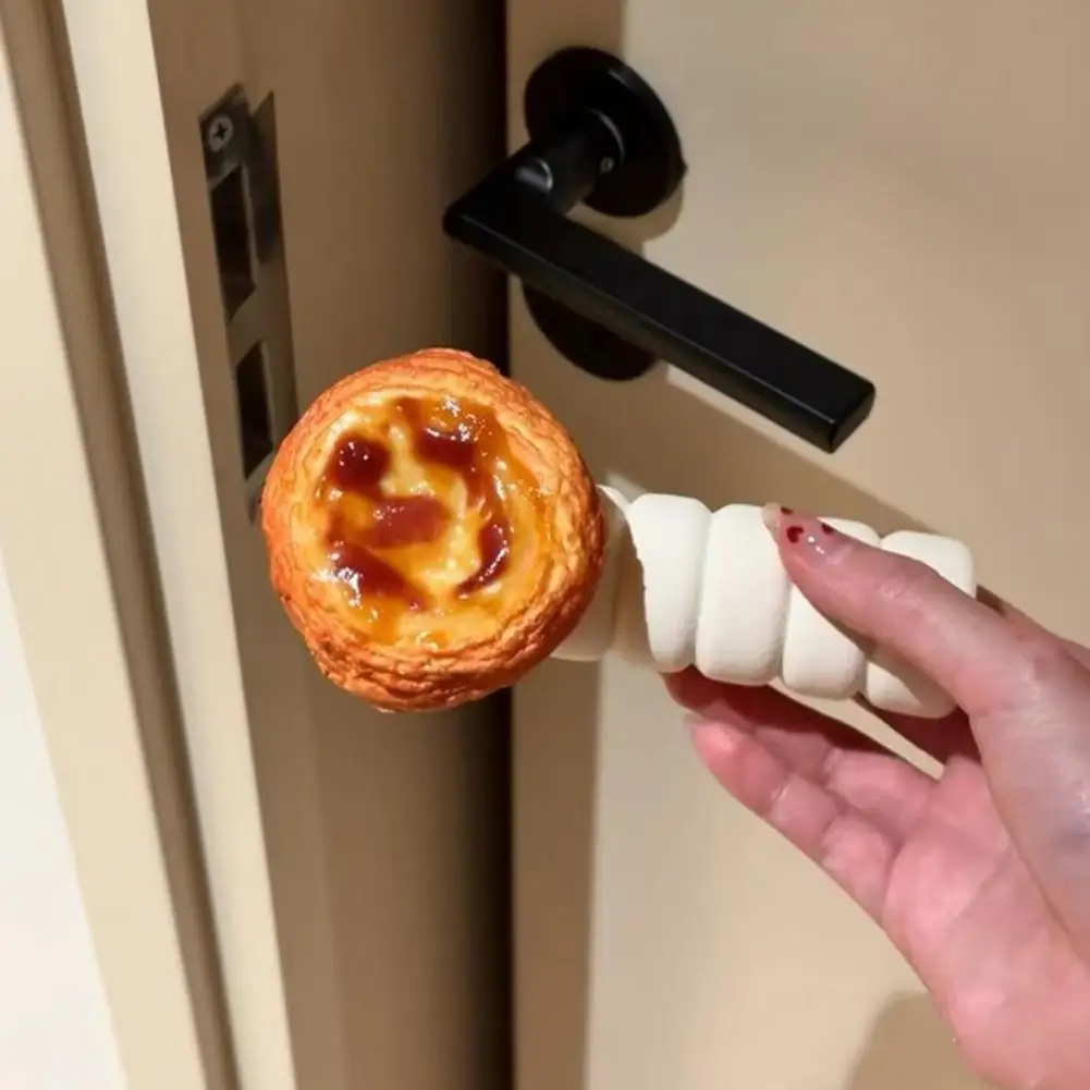 Summer Door Handle Cover Croissant Egg Tart Bagel Door Handle Cover Set Anti scald For Hot Seasons Realistic For Home