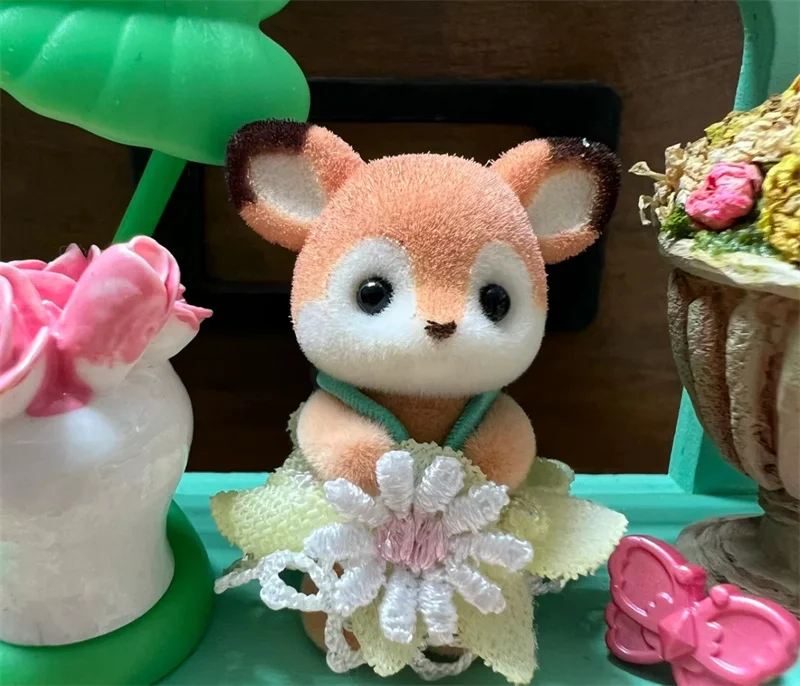 Sylvanian Families Anime Figures Ternurines Dolls Deer Family'S New 2024 Qianqiu Mini Cute Doll In Stock Room Ornaments Toys