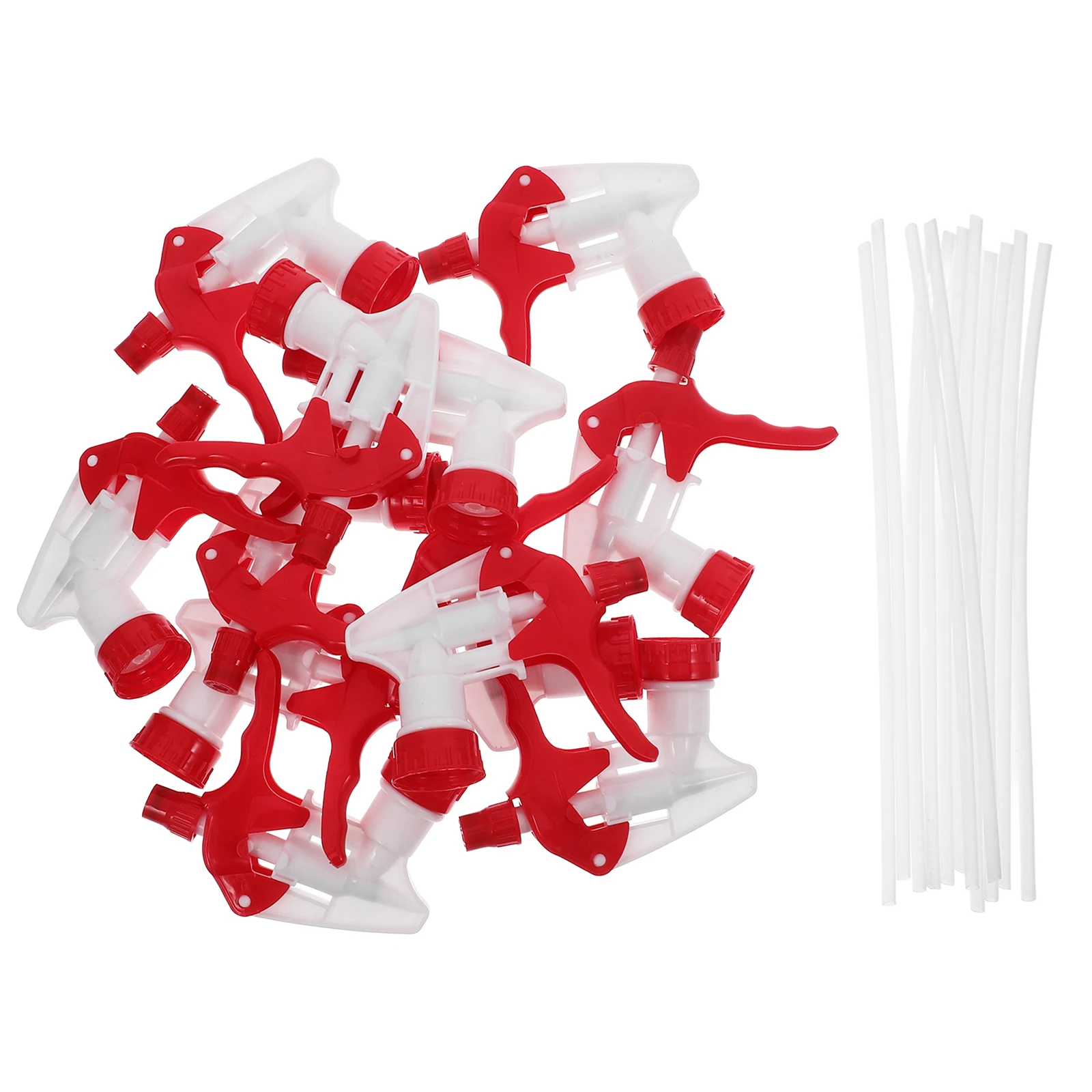 

12pcs Sprayer Nozzle Hose Spray Head Adjustable Red Plastic Bottle Replacement Gardening Shower Plants Watering Fine Mist