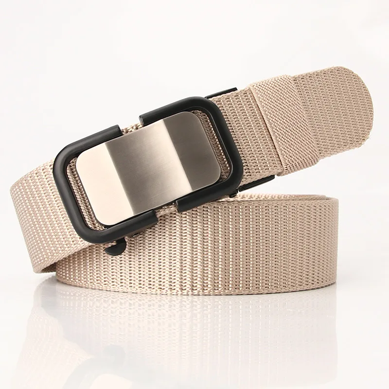 Neue Nylon Automatische Schnalle Gürtel männer Casual Leinwand Gürtel Atmungsaktive Vielseitig Jeans Gürtel Designer Hohe Qualität Leinwand Taille Band – Detail 9