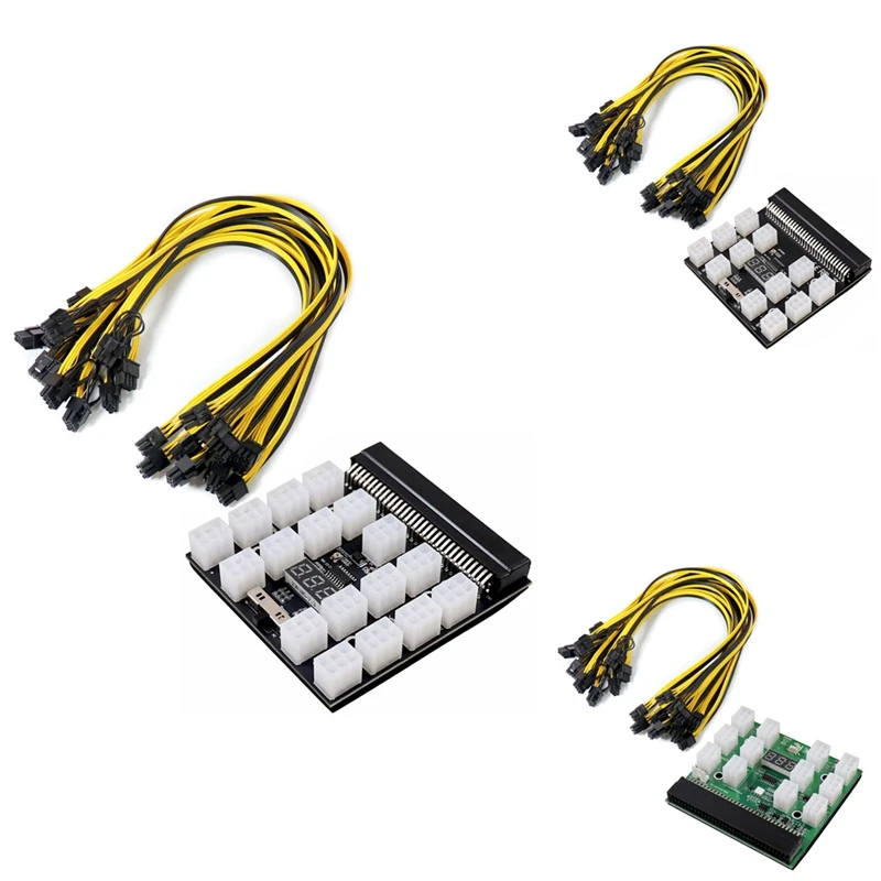 Hot TTKK Power Module Breakout Board With 50Cm 6Pin To 6+2 8Pin Power Cable For HP 1200W 750W PSU Video Card