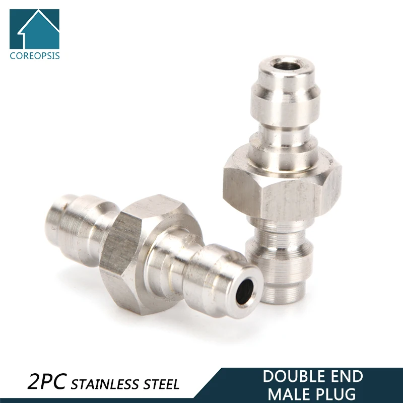 Stainless Steel Double End Plug Pneumatic Quick Coupling 8mm Fill Head Air Filling Socket Quick Connect Couplings 2pcs