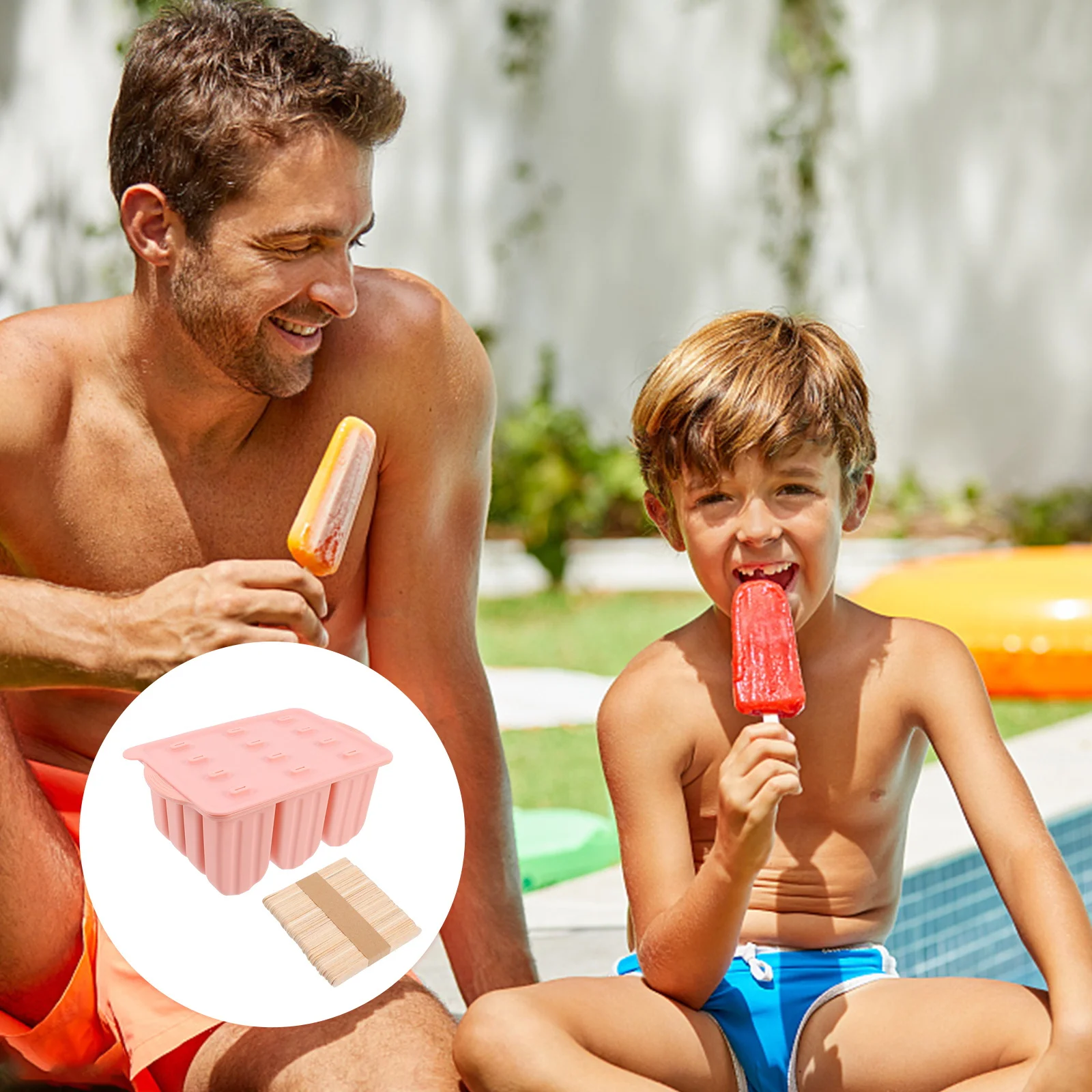 

12 сеток DIY форма для мороженого силиконовая машина для приготовления мороженого практический инструмент для изготовления мороженого экологически чистые деревянные палочки в комплекте