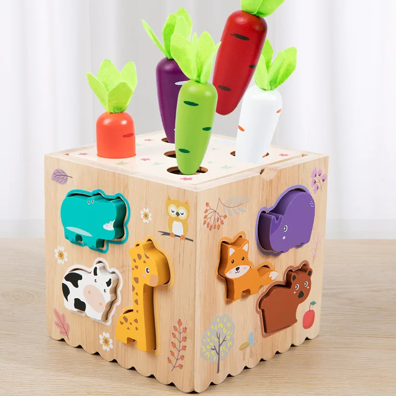 8 in 1 Montessori Giocattolo Forma Selezionatore Puzzle in legno Forma Giocattoli coordinati Gioco di abbinamento per bambini Impara giocattolo educativo per i più piccoli Regalo