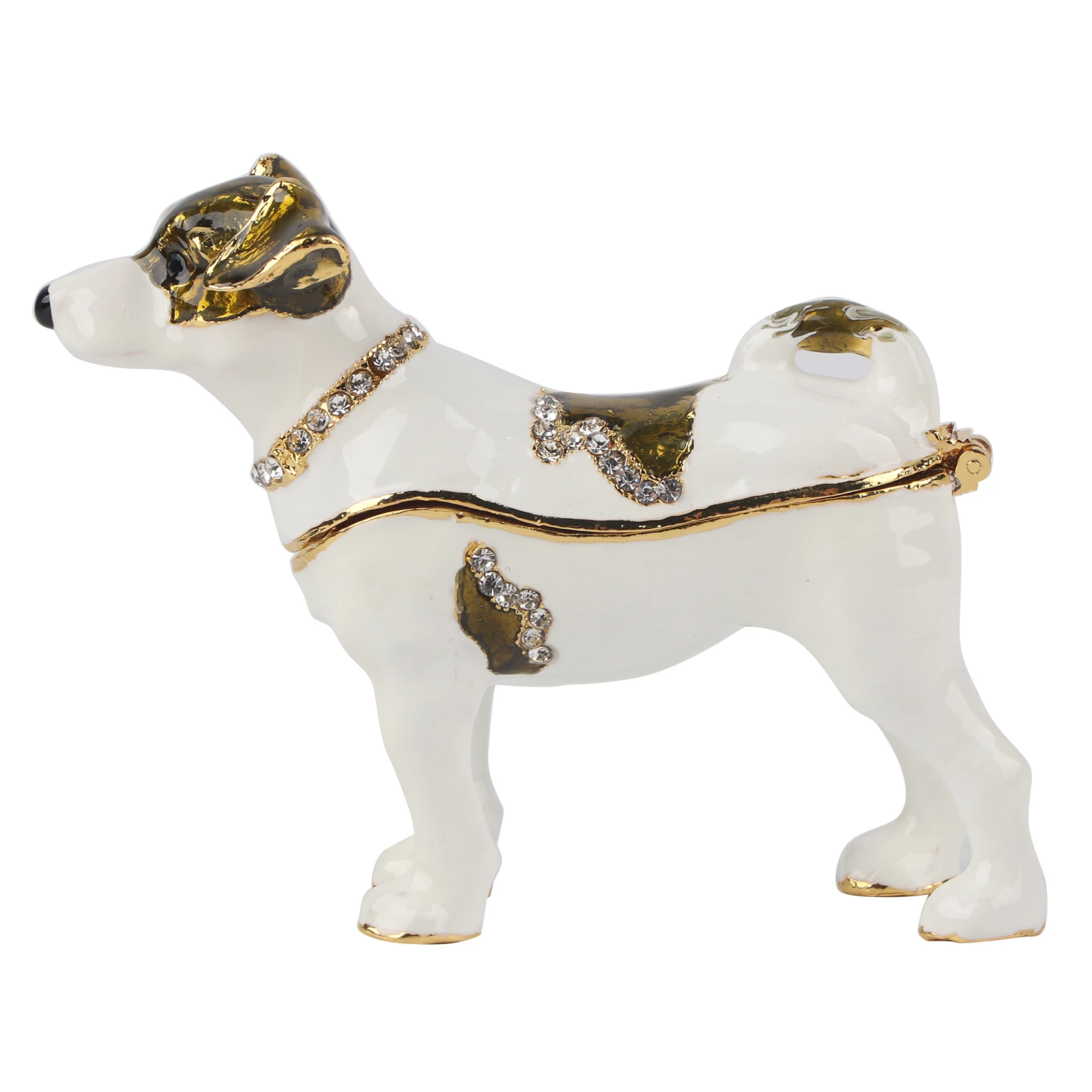 Shiny Diamonds Dog Decoration Metal Animal Model Crafts Home Decor Ornaments Gift