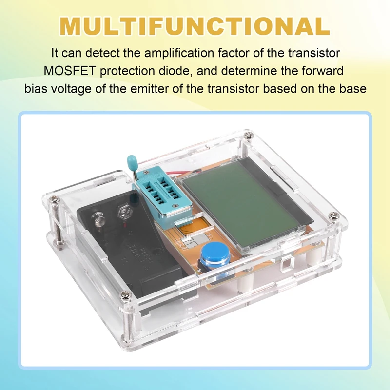 YOST-ESR Meter Mega328 Transistor Tester Digital V2.68 LCR-T4 Capacitance MOS/PNP/NPN LCR 12864 LCD Screen Tester With Box