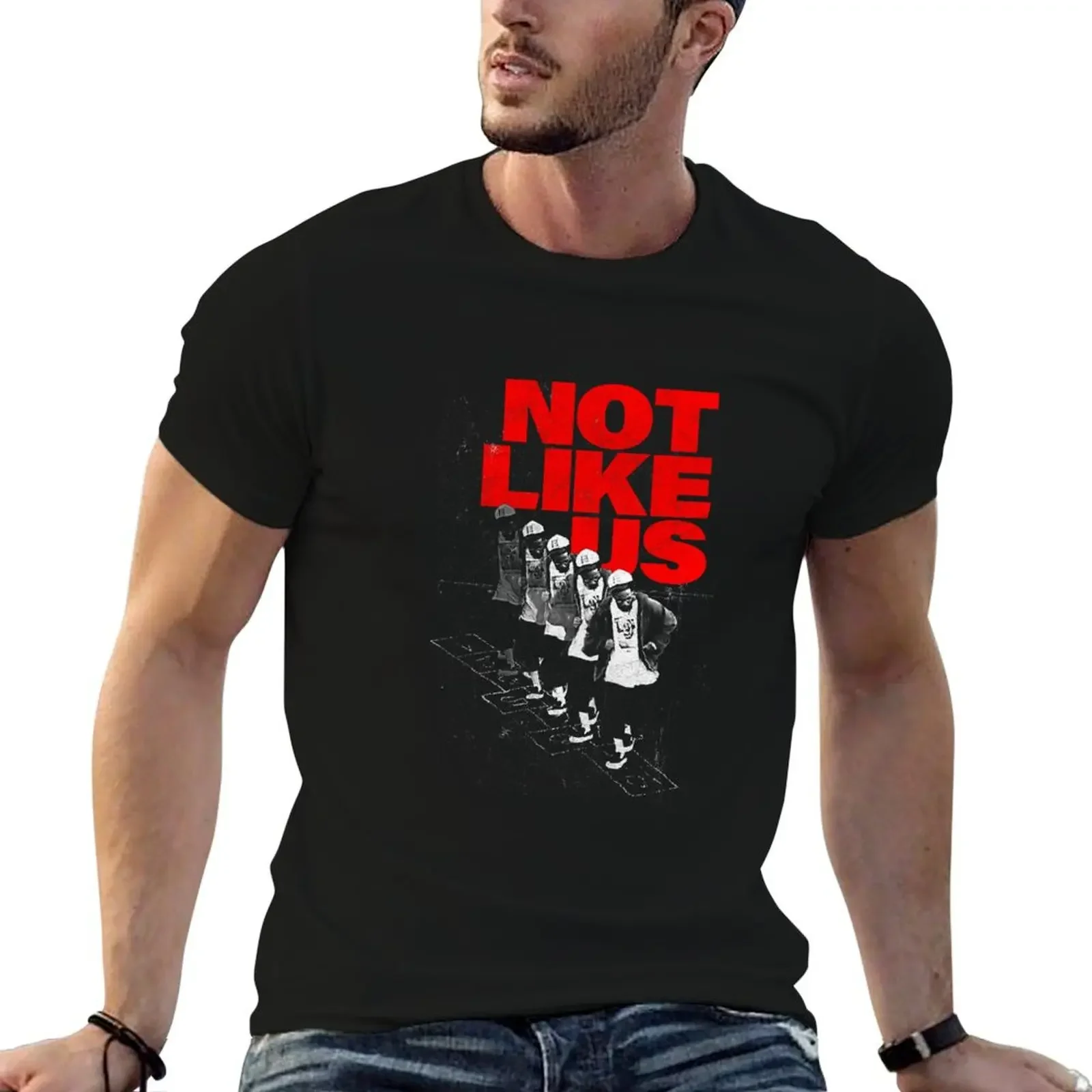 Not Like Us Hopscotch Kendrick Lamar T-Shirt oversized sports fans korean fashion summer tops men workout shirt