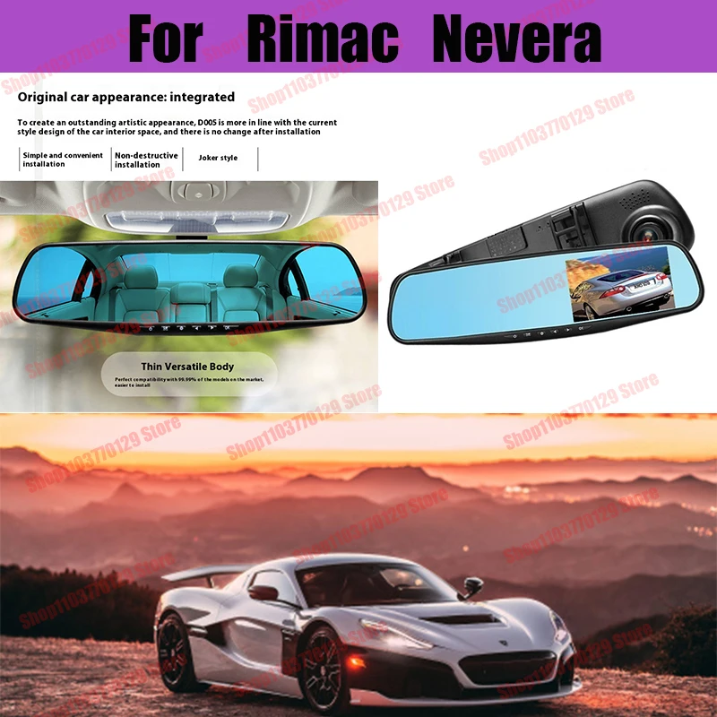 

For Rimac Nevera High definition dual lens driving recorder with front and rear dual recording reverse images Car dvr