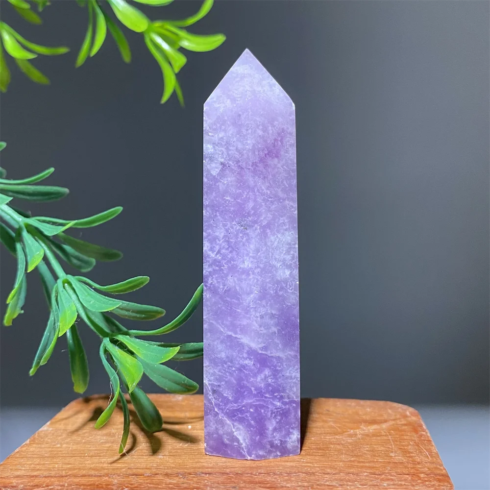 Lepidolite Tower Point Wand Crystal Natural Stone Quartz Mineral Gemstones Minerals Spiritual Ornaments Home Decoration