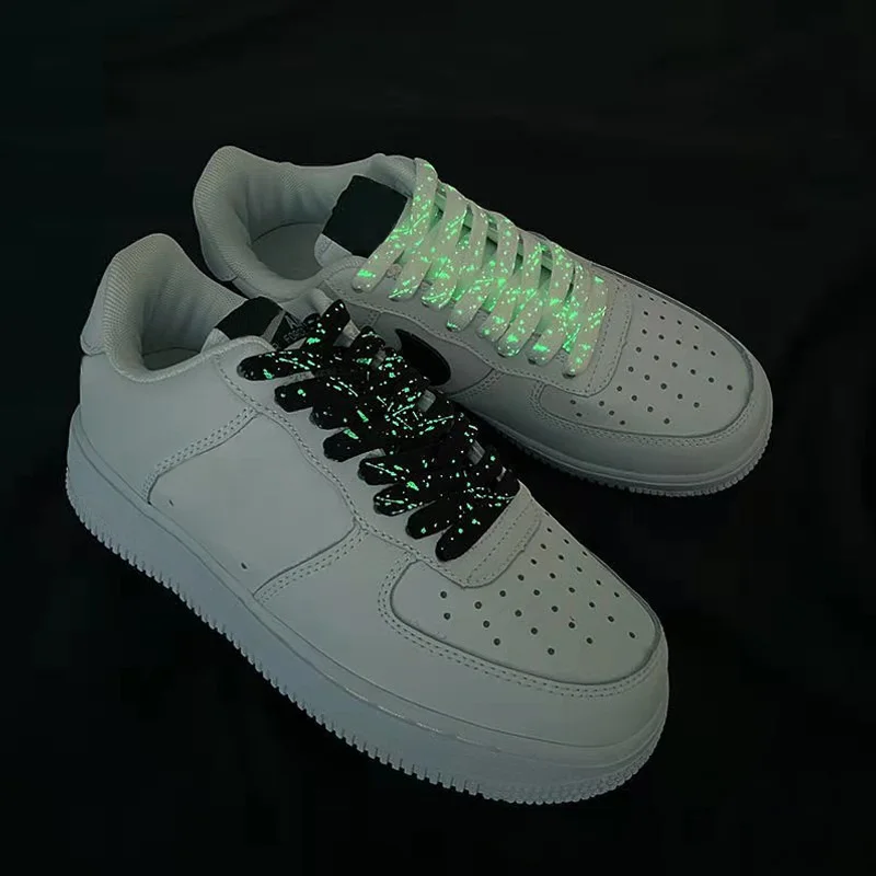 Mode 1 Paar Lichtgevende Groene Schoenveter Mannen Vrouwen Veters Gloeiende Fluorescerende Schoenveter Voor Sneakers Canvas Schoenen Snaren