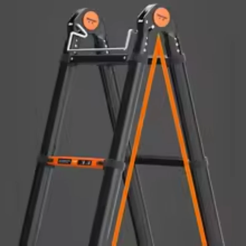 رفع الدرج الهندسي متعدد الوظائف للطي سلم سبائك الألومنيوم سلم متداخل الأجزاء سميكة متعرجة سلم المحمولة
