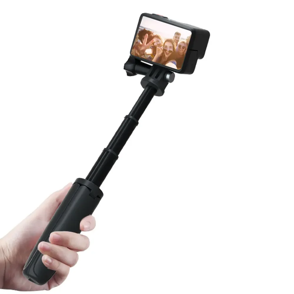 Mini Retractable Selfie Stick Foldable Portable Tripod For Go Pro Hero11 10 9 Black Session Osmo Insta Action Camera Vlog Stand