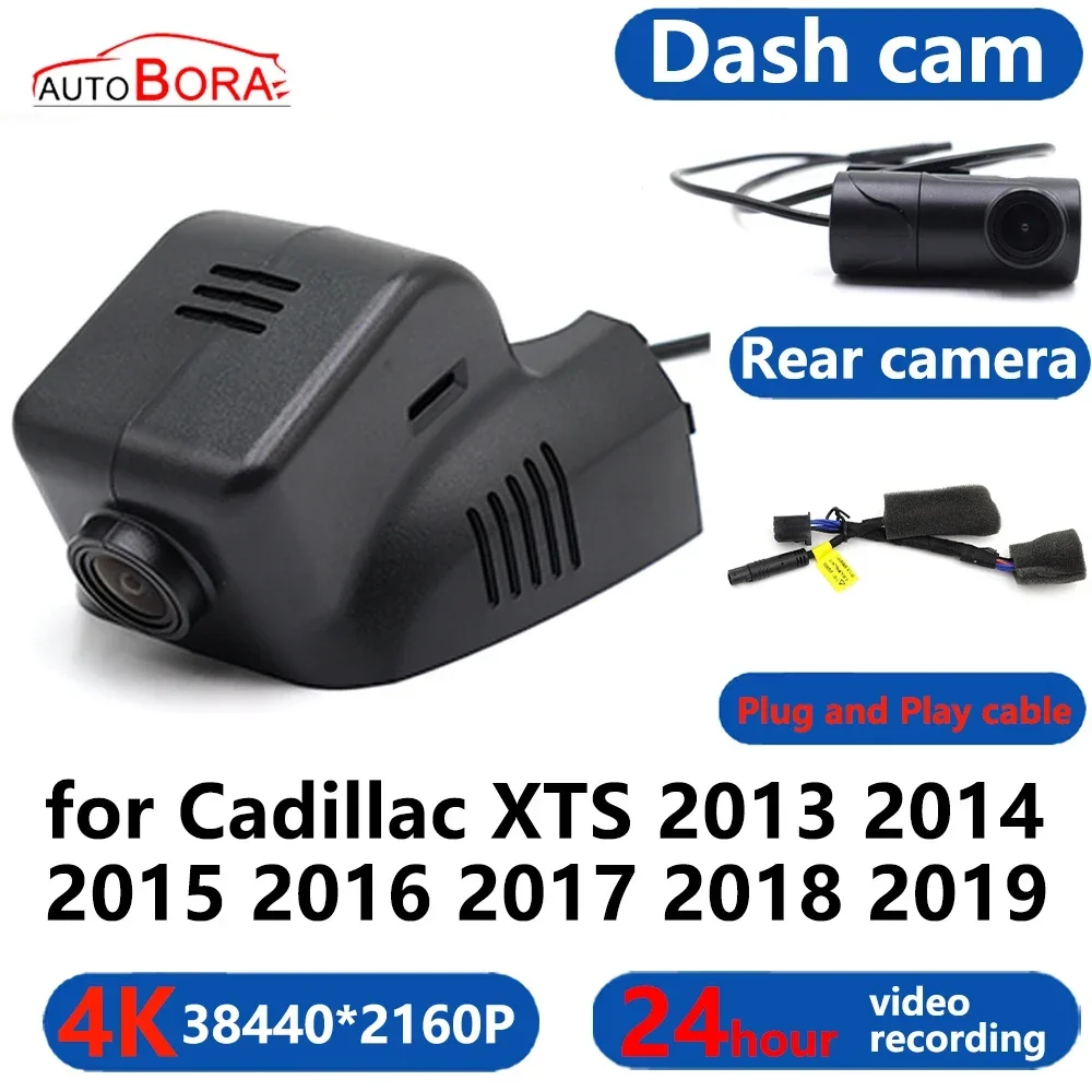 AutoBora 4K Wifi 3840*2160 Car DVR Dash Cam Camera 24H Video Monitor for Cadillac XTS 2013 2014 2015 2016 2017 2018 2019