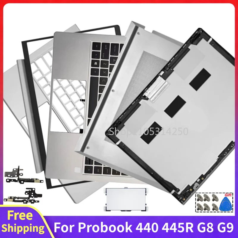 For Probook 445R G8 440 G8 440 G9 445R G9 445 G8 445 G9 Rear Lid Top Cover US/UK/FR/SP/LA/RU/BR Palmrest Touchpad Bottom Case