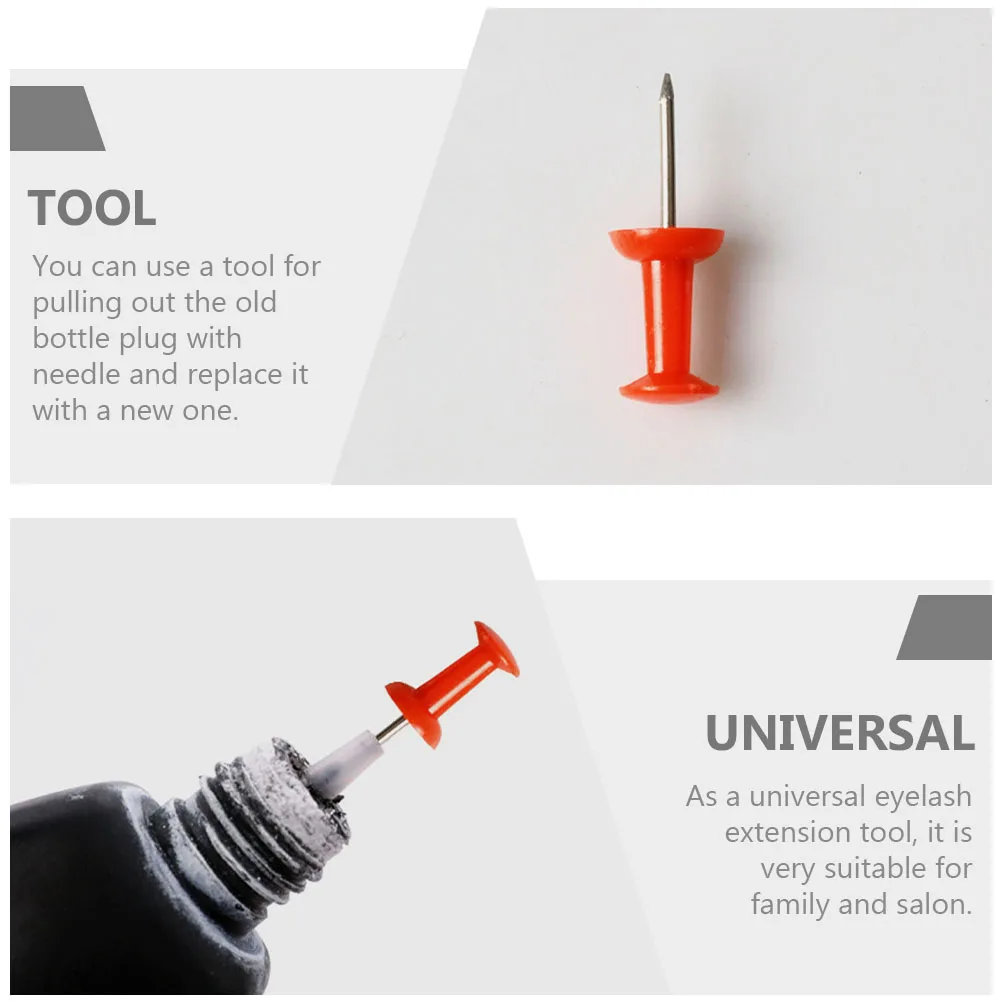 

100 Pcs Opening Nails Glue Bottles Pin Replacement Nozzle Needle Tip Eyelash Caps Mouth