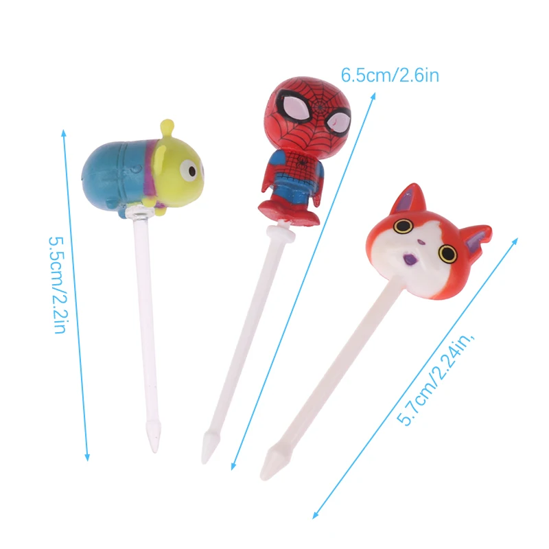 5Pcs Cartoon Animal Fruit Fork Children Cake Dessert Food Anime Characters Toothpick Bento Lunch Bento Accessories Party Decor