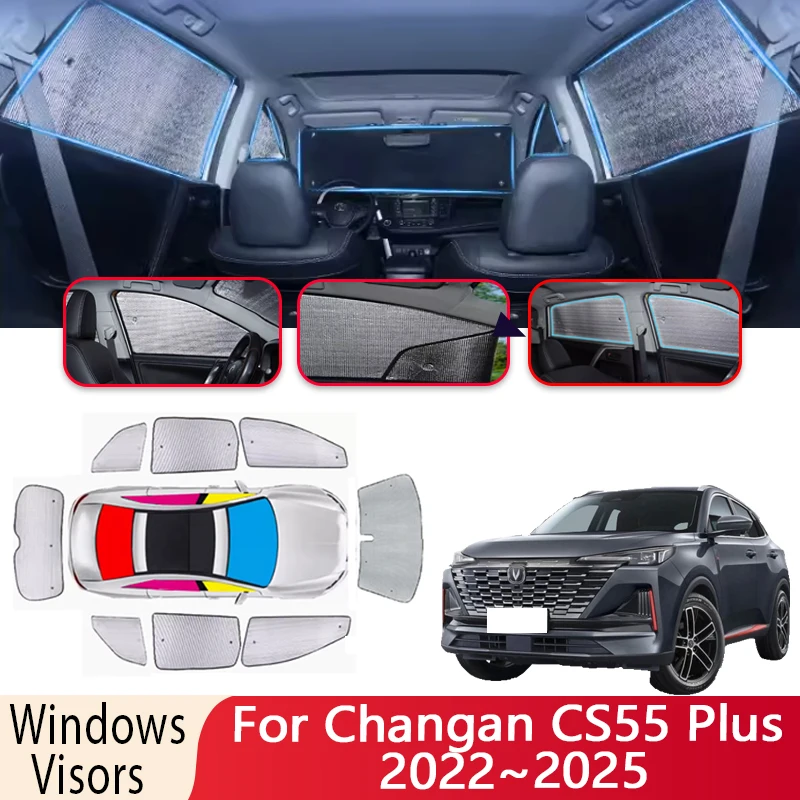 Car Sun Shade For Changan CS55 Plus 2022~2025 2023 Windshield Sunshade Heat Insulation Auto Sun Protection Visor Car Accessories