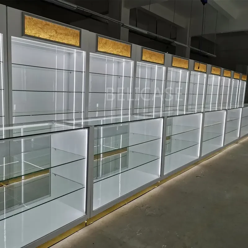 Kunden spezifische voll kosmetische Vitrine Parfüm Display Kiosk modernes Design ver mittel bare Parfüm Glas Display Vitrine