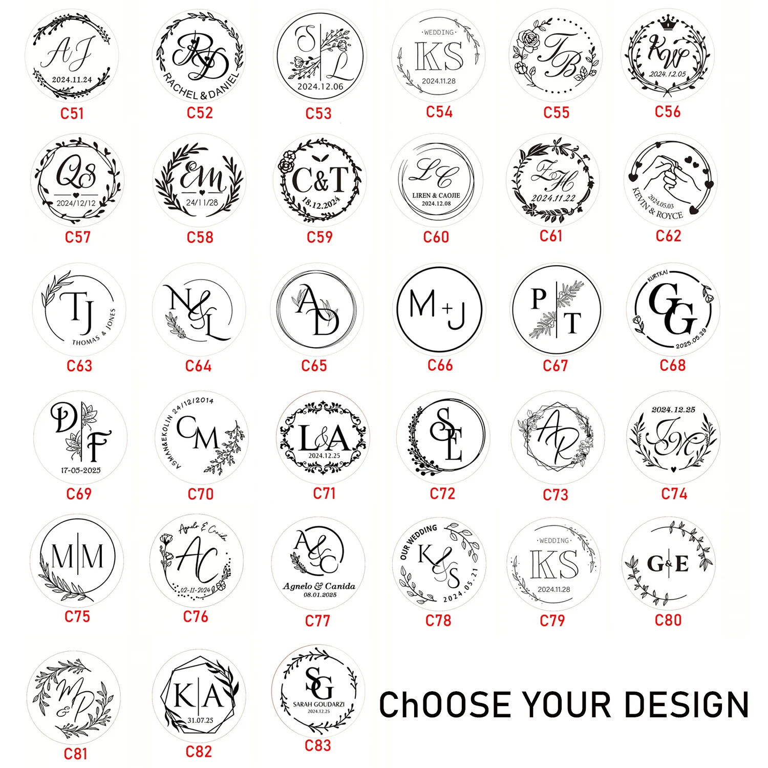 Custom Wedding Wax Seal Stamp and 100pcs Wax Seal Beads Kit, Wedding Couple Initials & Sealing Wax Personalized logo view 2