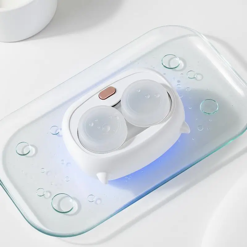 1 Set Batteriebetriebener Kontaktlinsenreiniger mit abnehmbarer Box, Entfernt Tränenproteine, Reinigungsmaschine, Kontaktlinsenbehälter – Detail 3