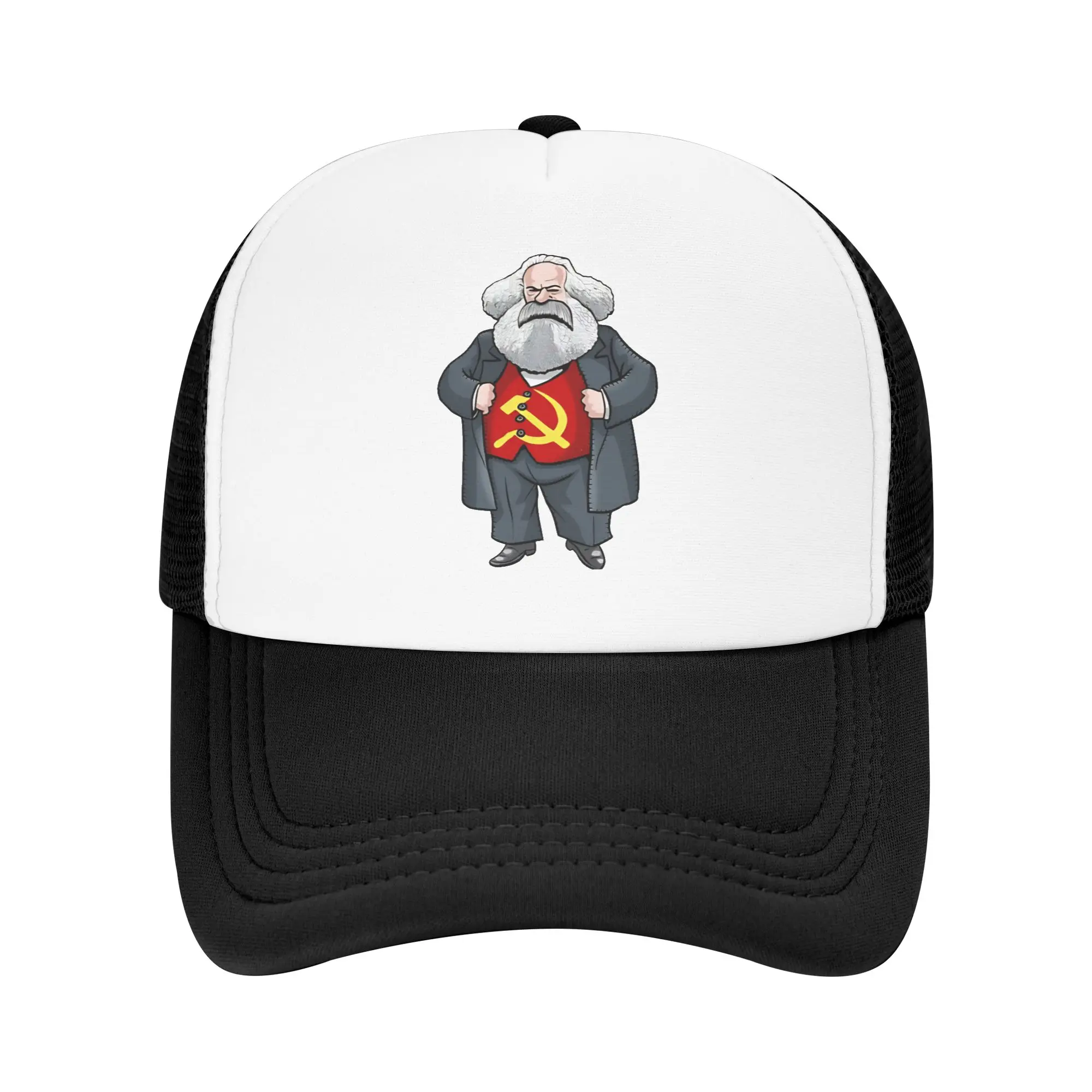 Gorra de malla Karl Marx, ajustable, para caza y camping, estilo snapback, unisex, moderna, personalizable, tipo trucker