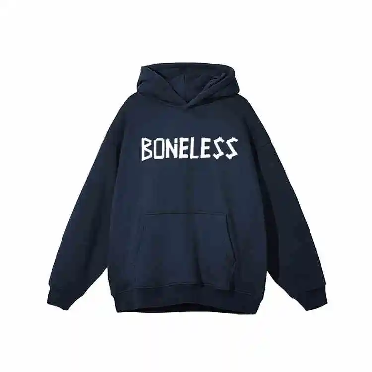 

BONELESS Classic Basic Logo Hooded Sweater Heavy Trendy Brand Autumn and Winter Hoodie Men's and Women's Loose Casual Top