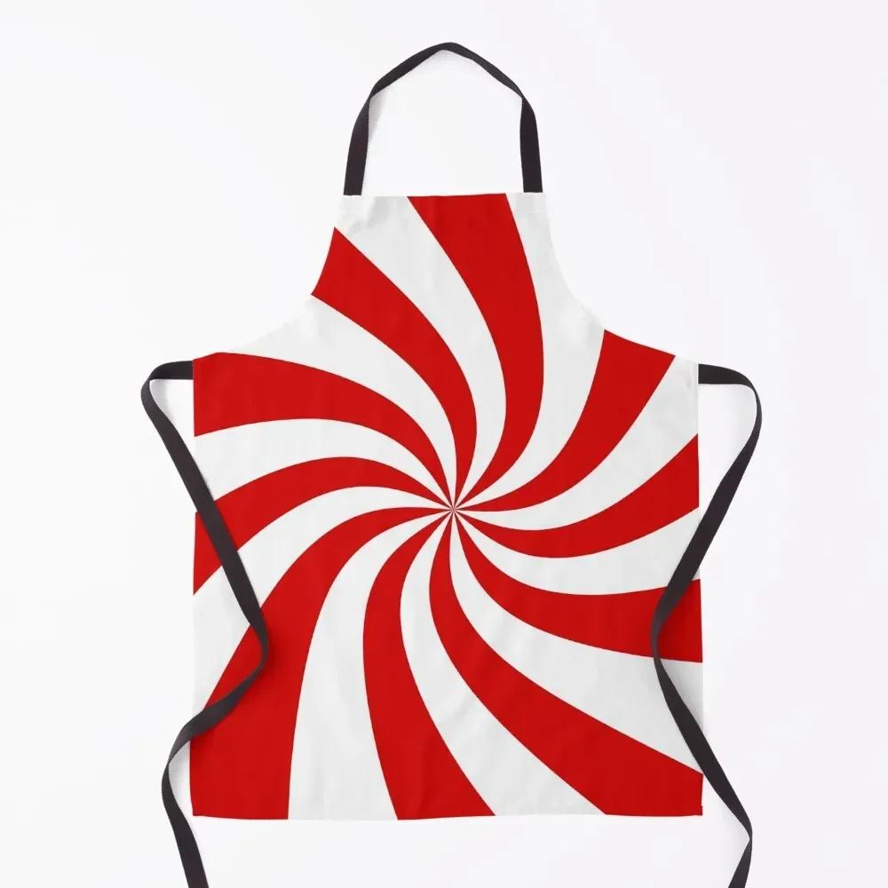 

candy cane swirl patterned Apron with pockets Women's Dresses Kitchen Special Accessories Apron