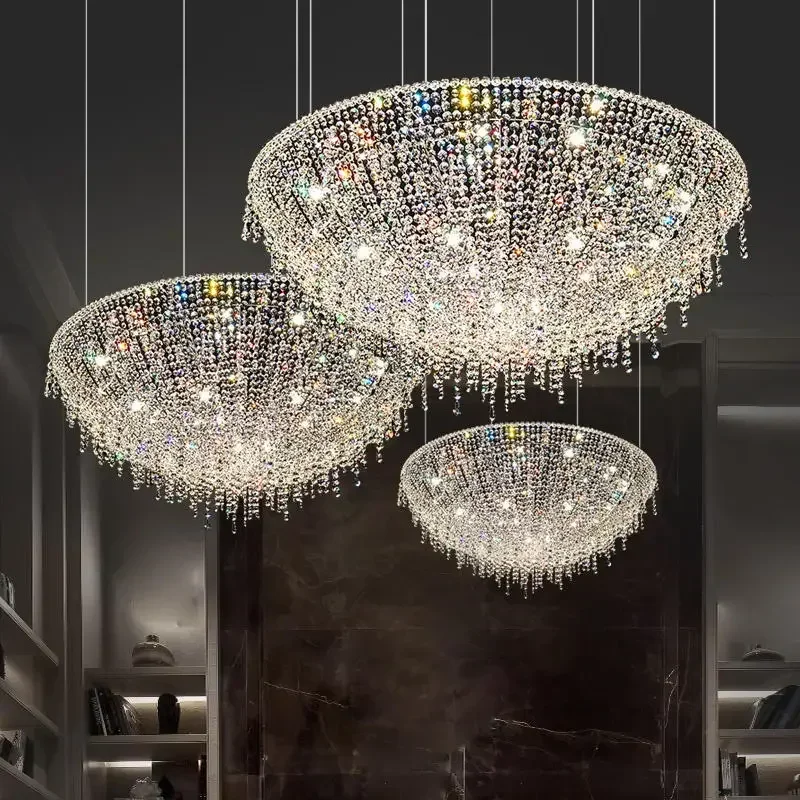

Modern Luxury Crystal LED Chandelier Creative round Hanging Lamp for Dining Living Bedroom - Home Decor Light Fixtures