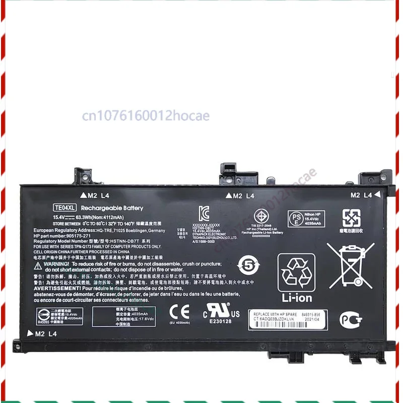 

Genuine Original TE04XL TEO4XL 905175 -271 HSTNN-DB7T TPN-Q173 Laptop Battery For HP Omen 15-AX200 Pavilion 15-BC200 15t-bc200