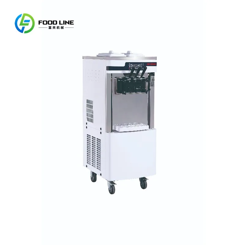 Customized Commercial Auto Soft Serve Ice Cream Maker Machine Economical Home Use with Three Flavors Yogurt Milk Chocolate Water