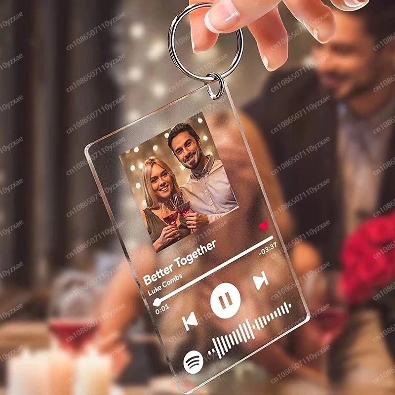 

Acrylic Music Keychain, Light Sign, Custom Photo, Creative Song Commemorative Pendant
