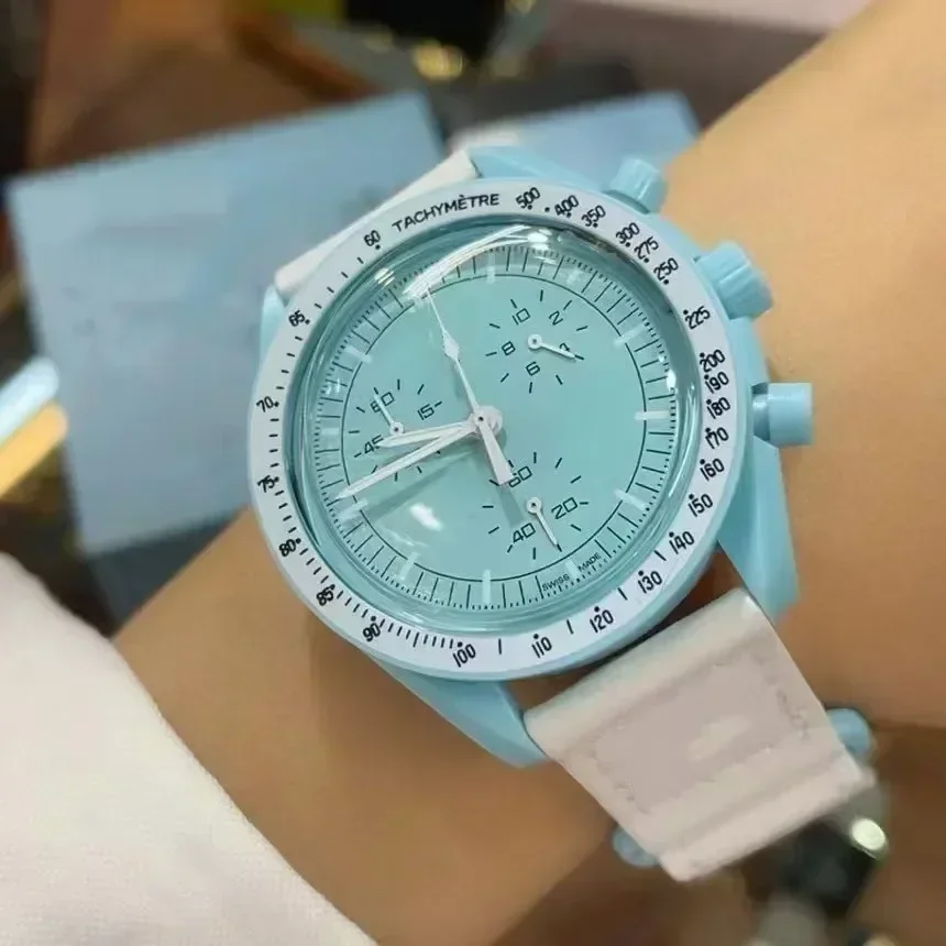 ساعة نسائية أصلية فاخرة متعددة الوظائف للأعمال كرونوغراف كوكب استكشاف ساعة رجالية كوكب AAA على مدار الساعة