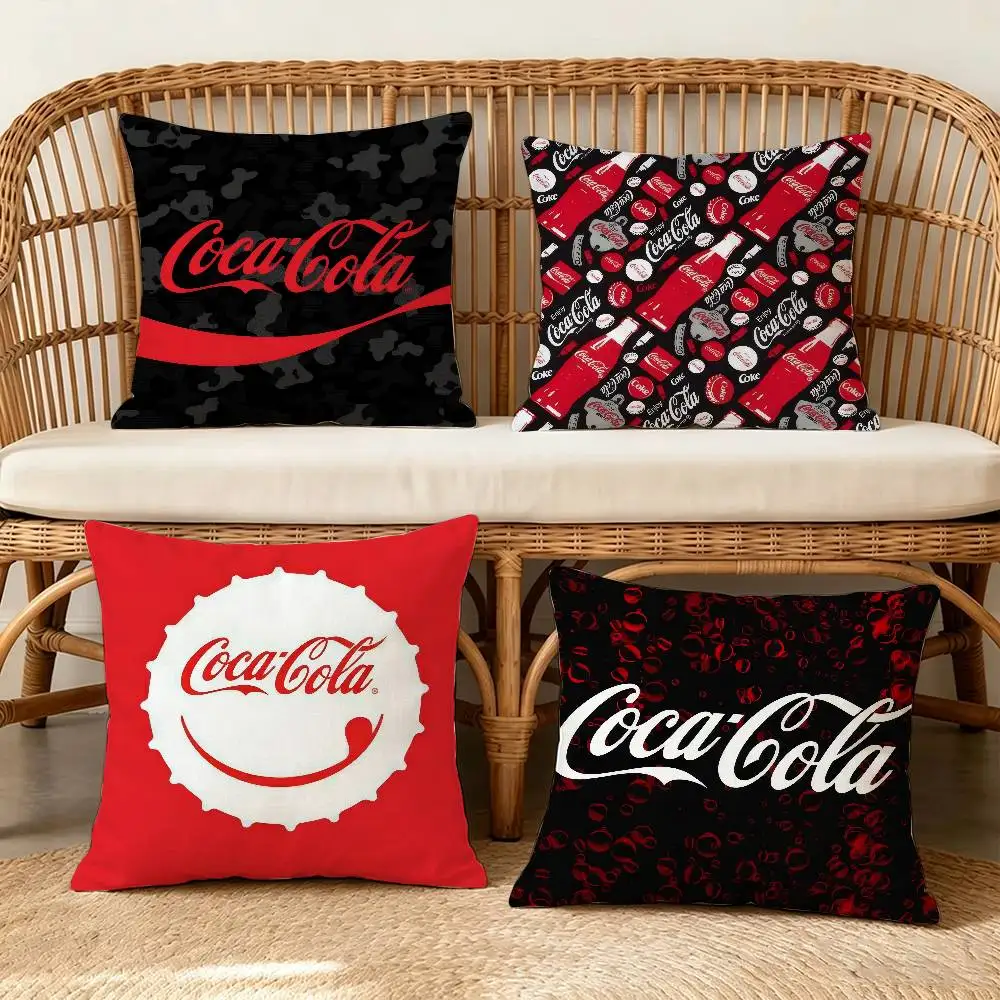 LOGO C-C-oca logo  Personalized picture text home decorative pillows Household Gifts 45x45cm C-Cola