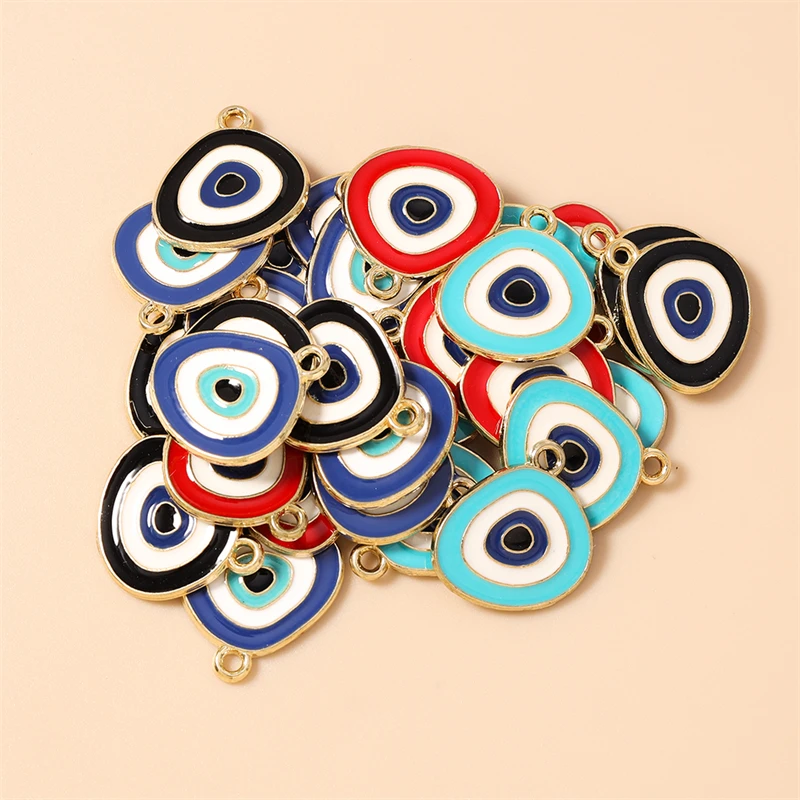 

20pcs 15x19mm Cute Enamel Evil Eye Charms Pendants for Jewelry Making Earrings Necklaces Bracelets DIY Handmade Crafts Supplies