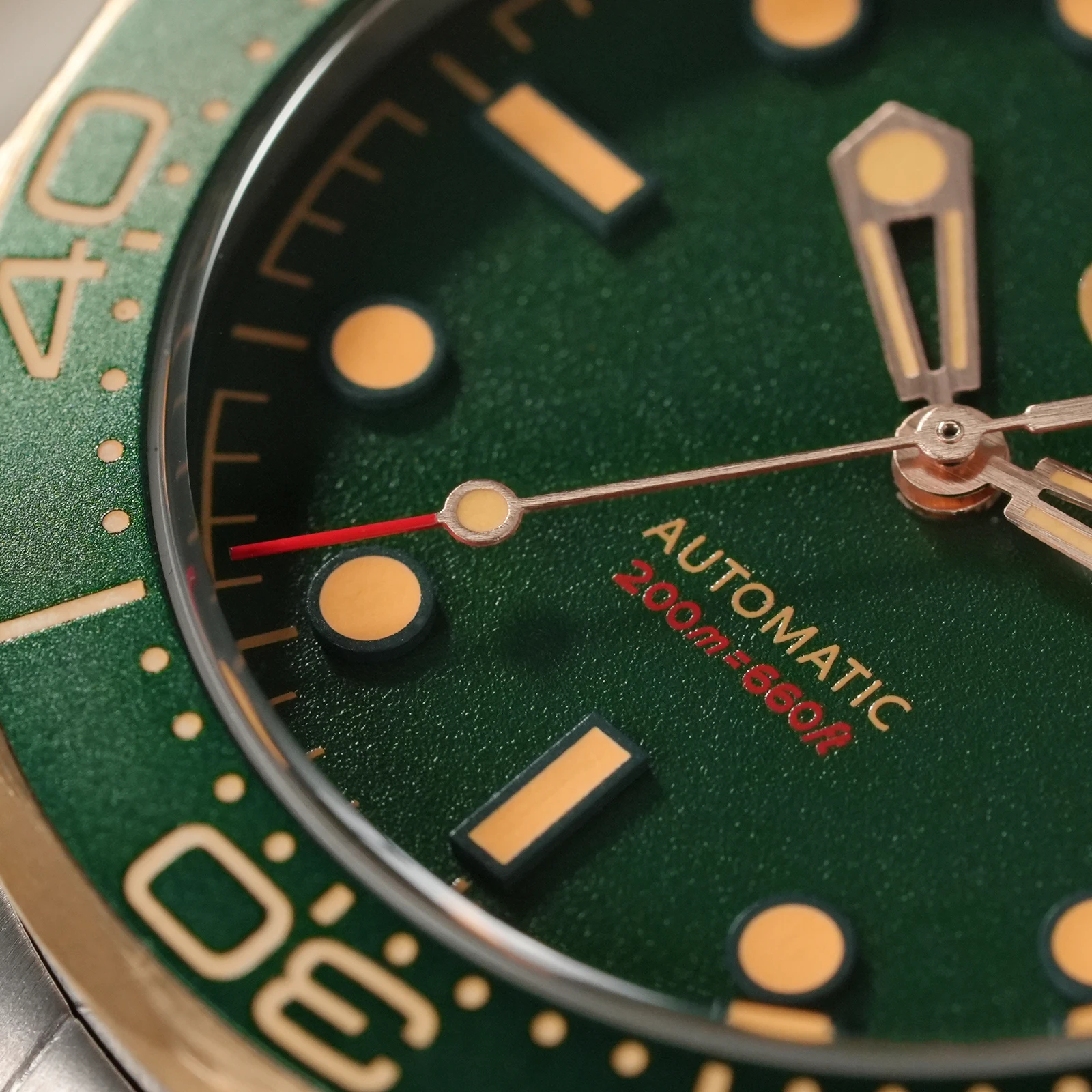 Watchdives WD007 V4 42Mm 티타늄 자동 다이브 시계 그린 다이얼 007 NTTD PT5000 방수 20Bar 기계식 시계 남성용 선물 썸네일 6