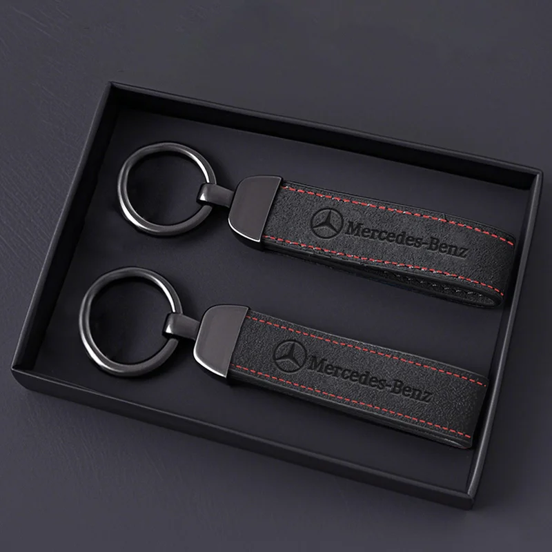 

Leather Car Keychain Pendant Keyring Hanging Gift Sticker For Mercedes Benz W202 W212 W126 W140 W168 W177 CLS GLE GLC GLS CLA