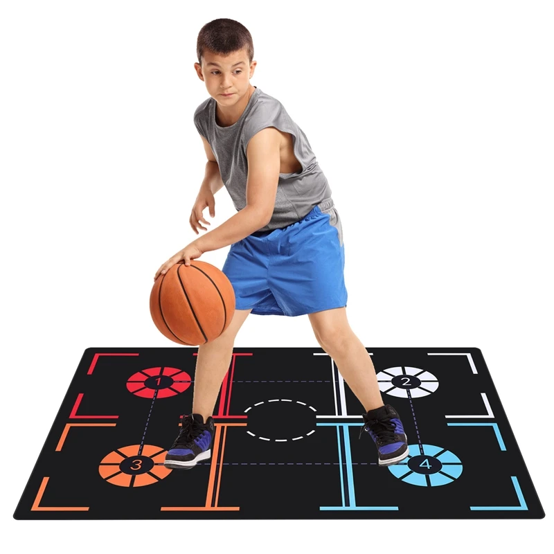 

Standard Basketball Training Mat Non-Slip Foot Practice Mat Dribble Control Auxiliary Footstep Mat 108 X 76Cm For Adults