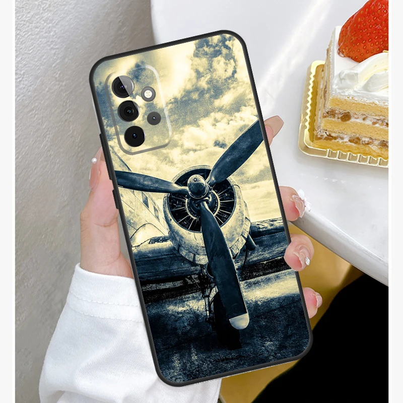 Aircraft Plane Case For Samsung Galaxy A15 A25 A35 A55 A51 A71 A12 A32 A52 A13 A33 A53 A14 A34 A54 Cover