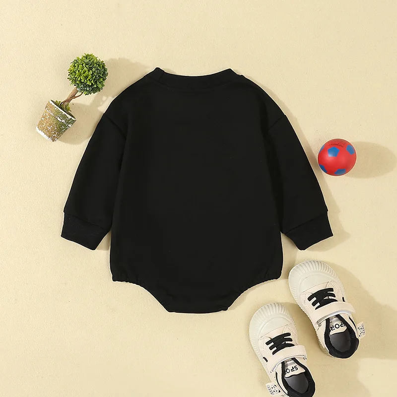 Cathery Autumn Infant Baby Boy Sweatshirt Bodysuit Casual Letter Print Long Sleeve Jumpsuit Fall Outfit Clothes baby clothes boy