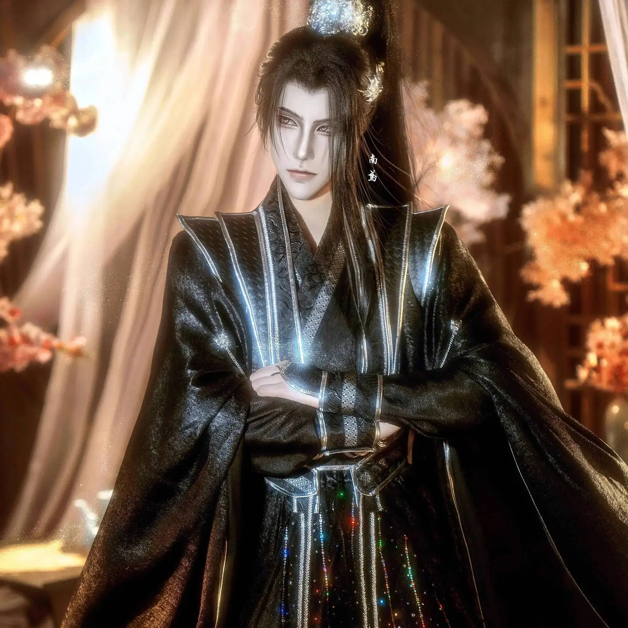 

Косплей Костюм Эрха Мо Ран и его белый кот Мастер Косплей Моран Античный Хэллоуин Косплей Опора Парик Обувь Для Женщин Мужчин